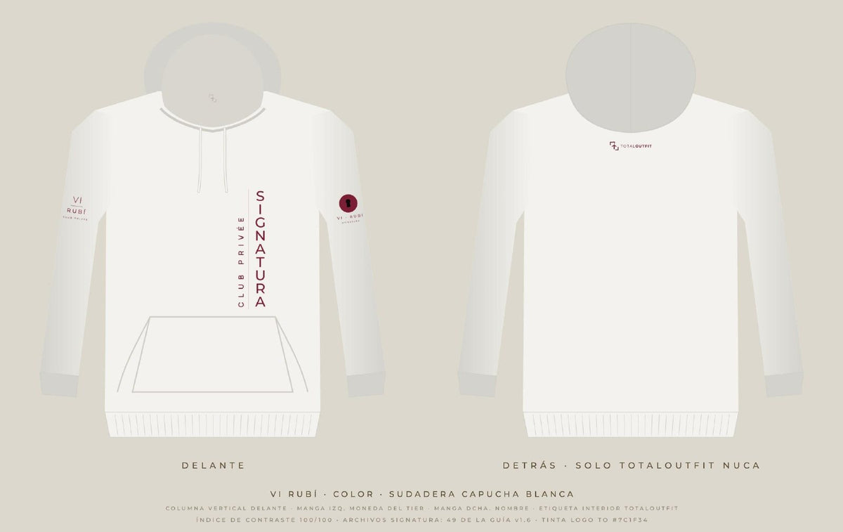SIGNATURA VI · Rubí – Sudadera Capucha Columna Vertical
