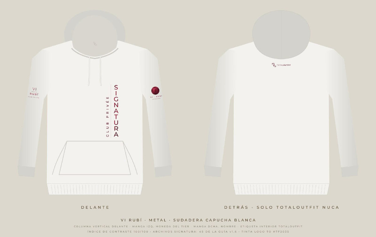 SIGNATURA VI · Rubí – Sudadera Capucha Columna Vertical