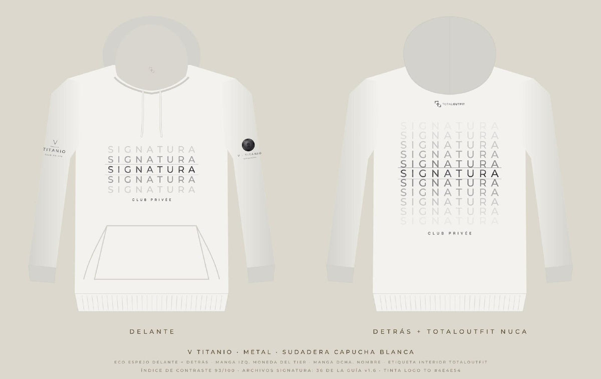 SIGNATURA V · Titanio – Sudadera Capucha Eco Espejo
