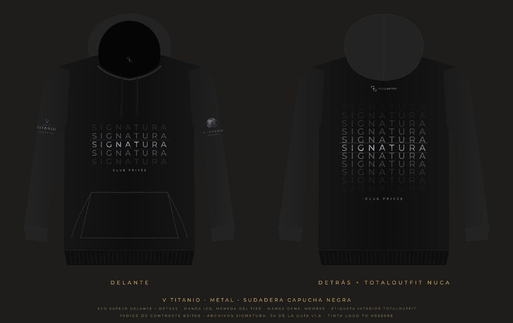 SIGNATURA V · Titanio – Sudadera Capucha Eco Espejo