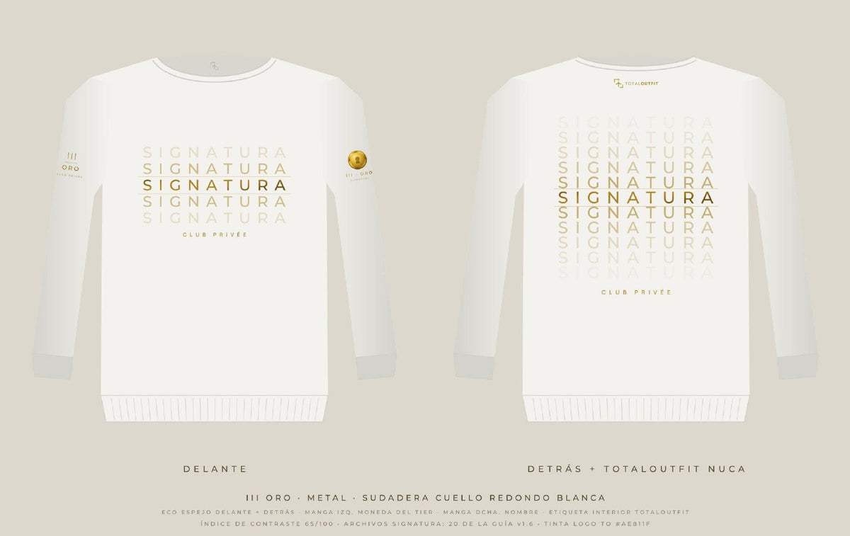 SIGNATURA III · Oro – Sudadera Eco Espejo
