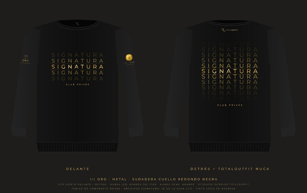 SIGNATURA III · Oro – Sudadera Eco Espejo