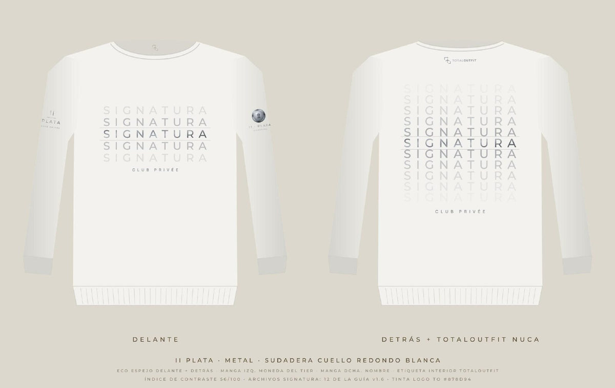 SIGNATURA II · Plata – Sudadera Eco Espejo