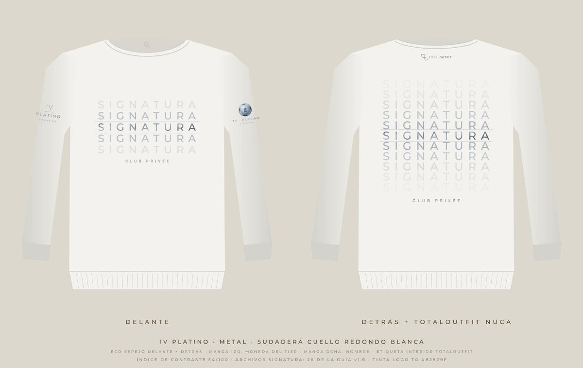 SIGNATURA IV · Platino – Sudadera Eco Espejo