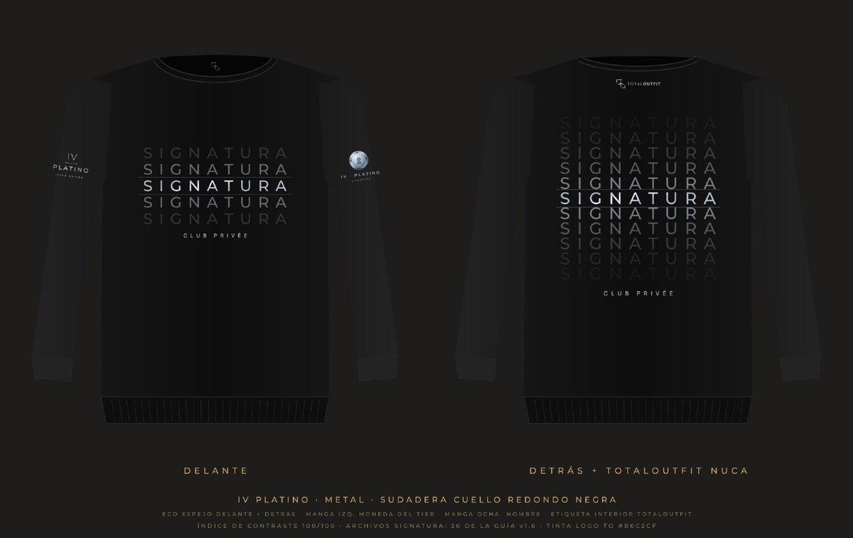 SIGNATURA IV · Platino – Sudadera Eco Espejo