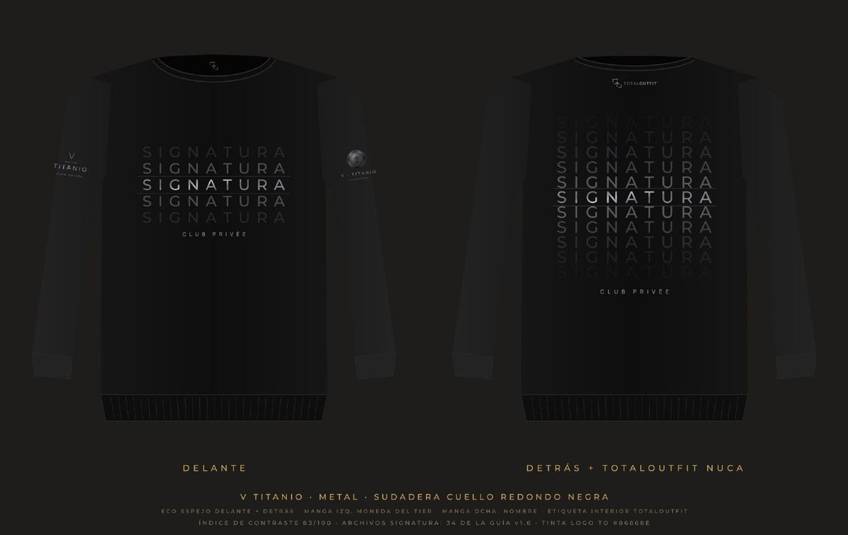SIGNATURA V · Titanio – Sudadera Eco Espejo