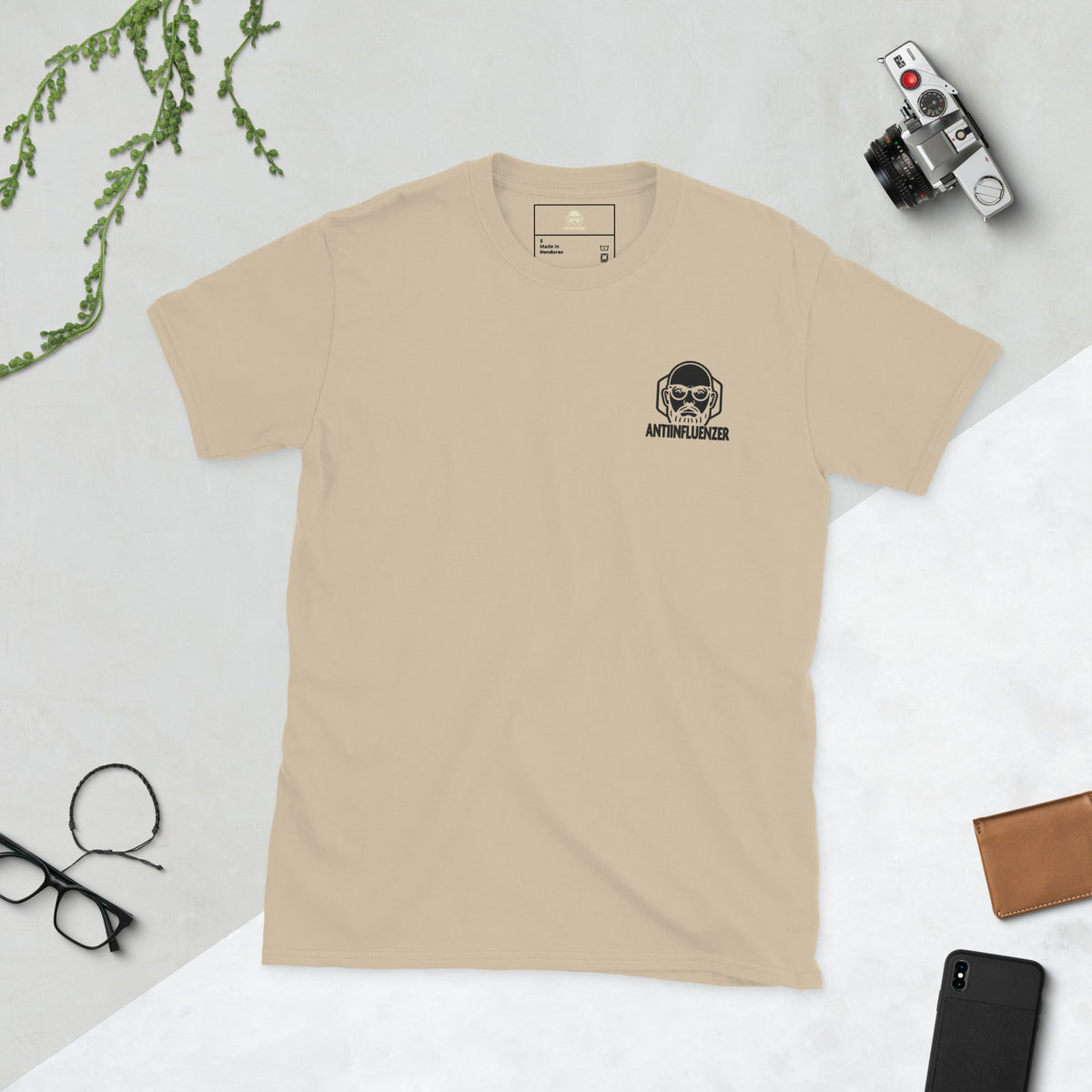 Camiseta de manga corta unisex AntiInfluenzer Negro