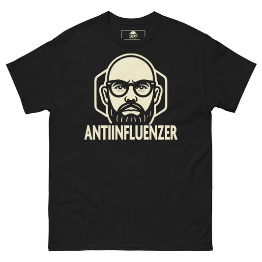 Camiseta Básica AntiInfluenzer Unisex Logo Pecho