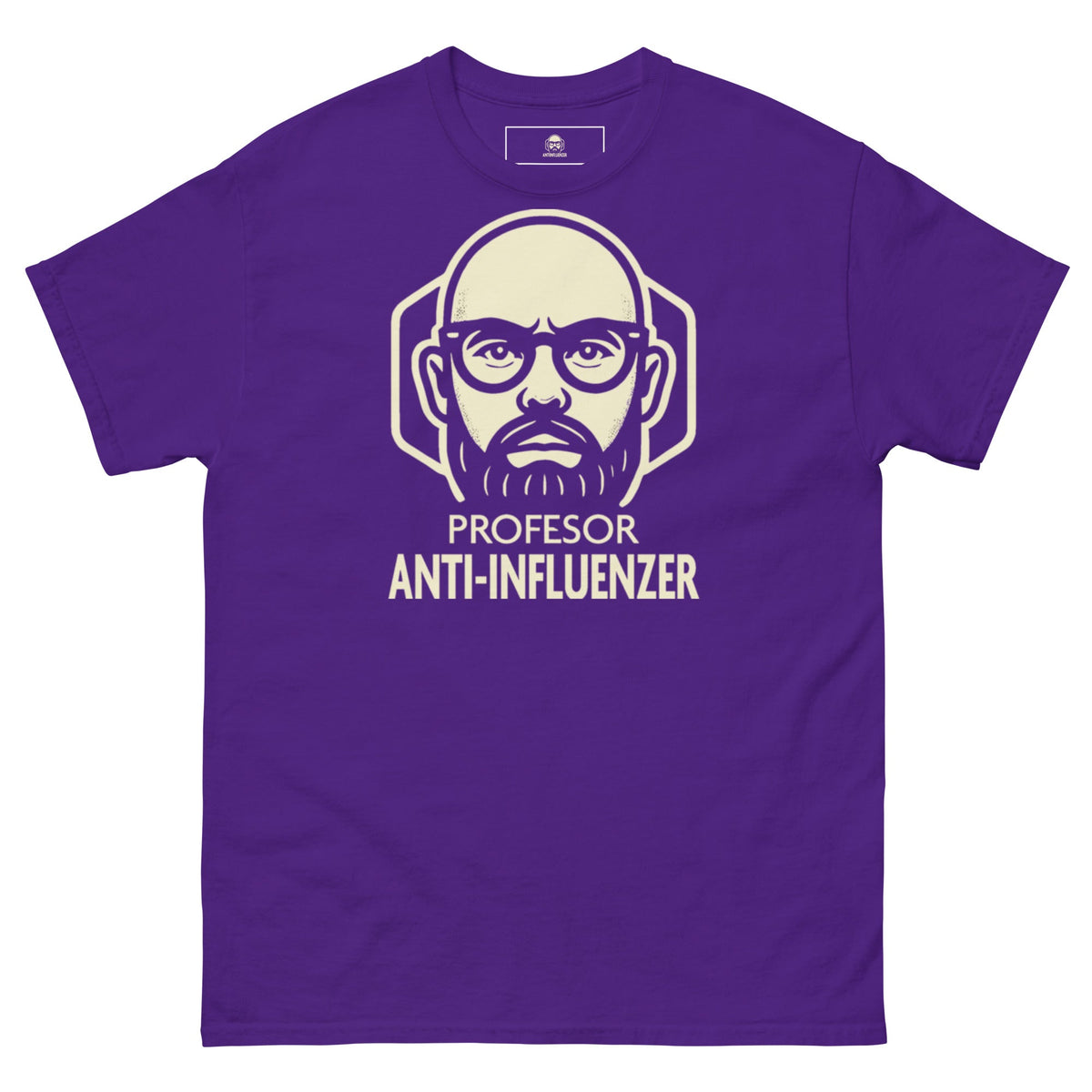 Camiseta Básica Profesor Anti-Influenzer Logo Pecho Unisex