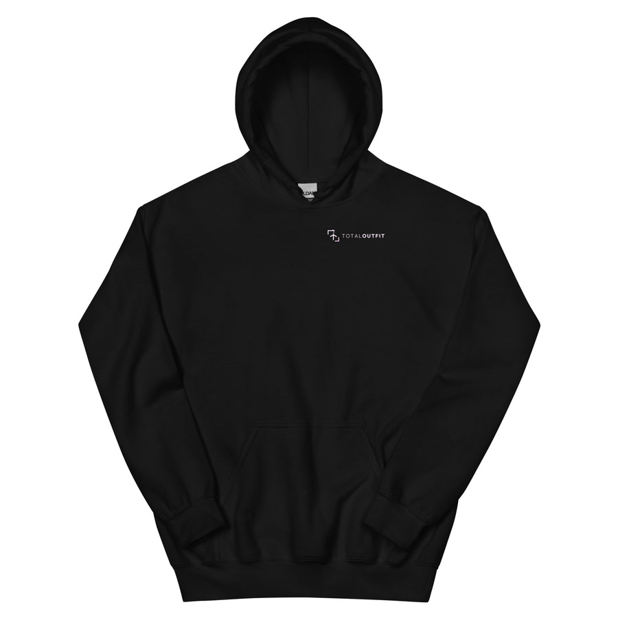Sudadera LaPercha Percha Espalda – Negra con logo rosa