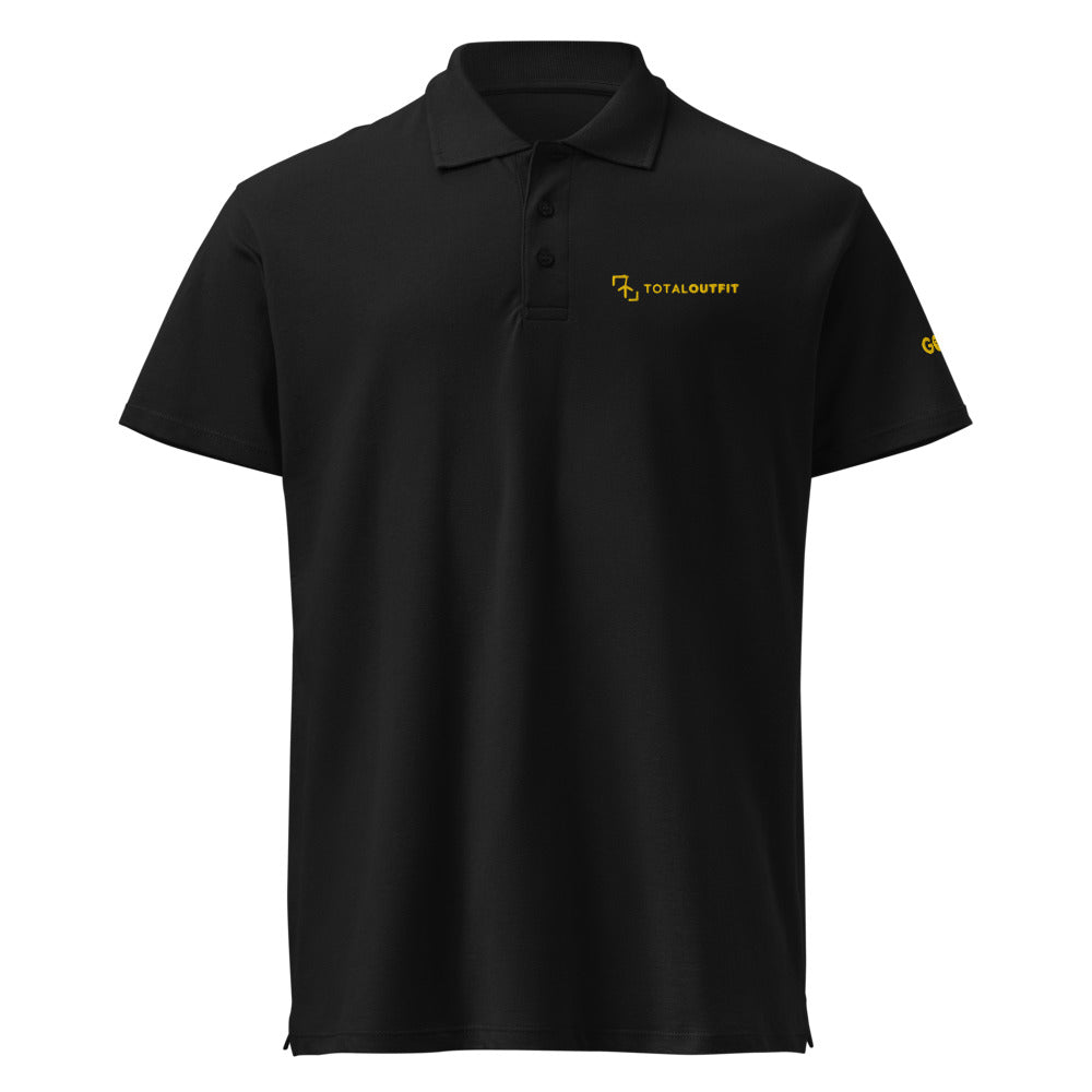 Polo Golf Club · diseño B · negra con bordado amarillo