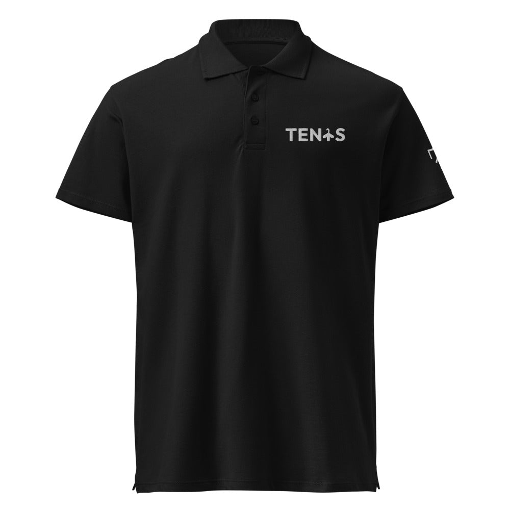 Polo Tenis Club · diseño A · negra con bordado blanco