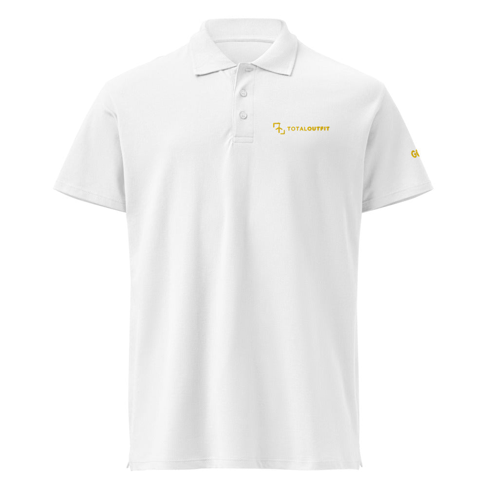 Polo Golf Club · diseño B · blanca con bordado amarillo