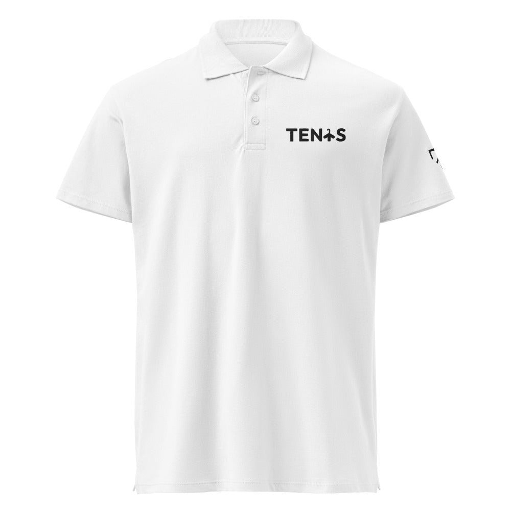 Polo Tenis Club · diseño A · blanca con bordado negro
