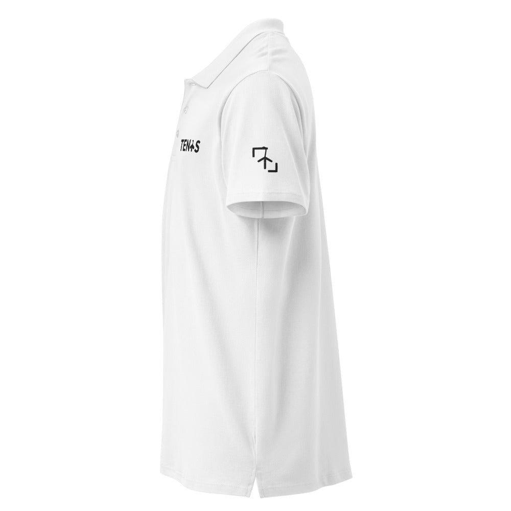 Polo Tenis Club · diseño A · blanca con bordado negro · manga