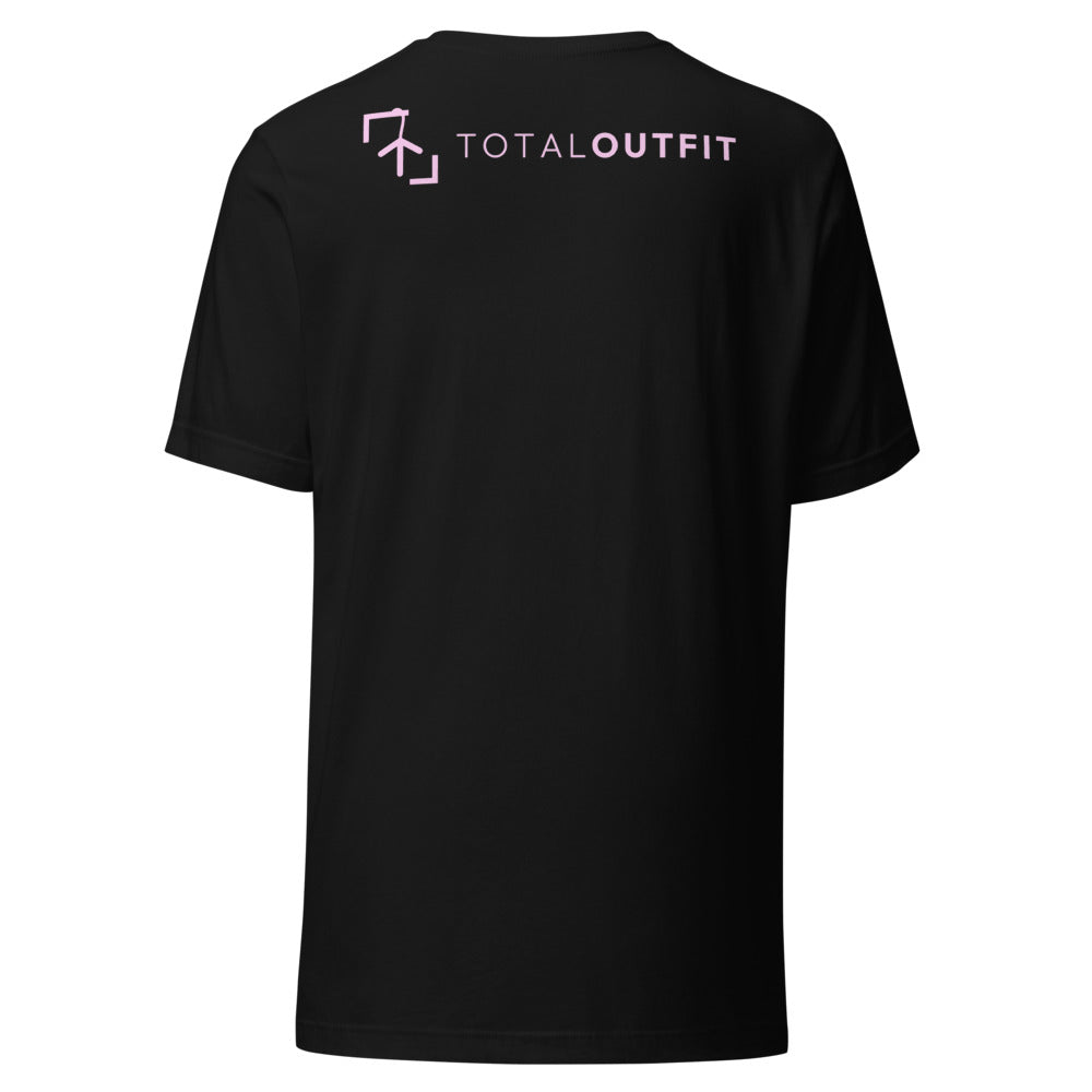 Camiseta Golf Club · diseño A · prenda negra, hilo rosa (espalda)