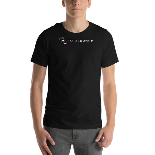 Camiseta TotalOutfit por LaPercha – Negra, logo rosa