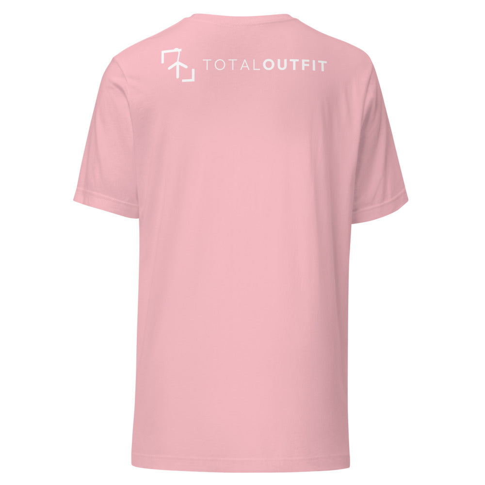 Camiseta Tenis Club · diseño A · rosa con bordado blanco · espalda