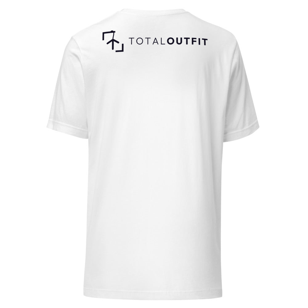 Camiseta Tenis Club · diseño A · blanca con bordado negro · espalda