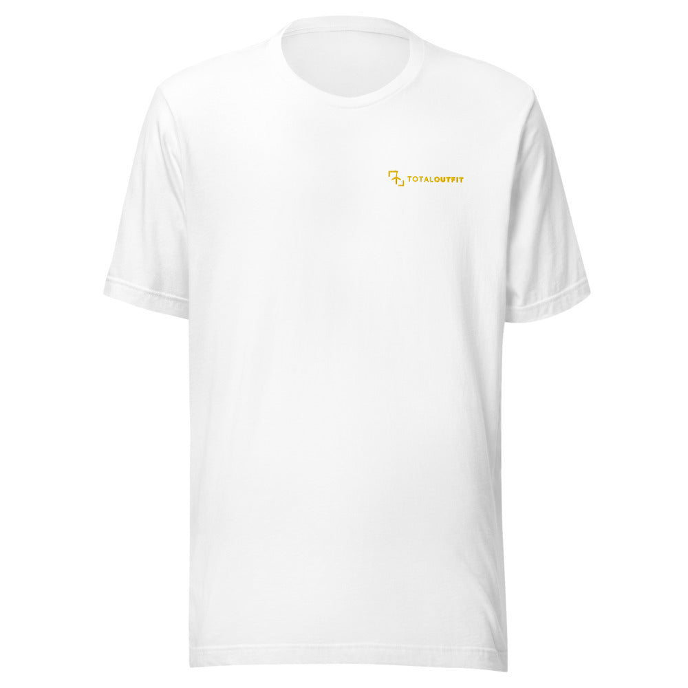 Camiseta Tenis Club · diseño B · blanca con bordado amarillo
