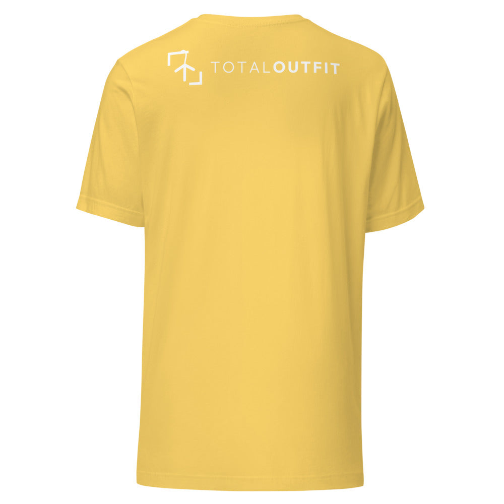 Camiseta Golf Club · diseño A · prenda amarilla, hilo blanco (espalda)