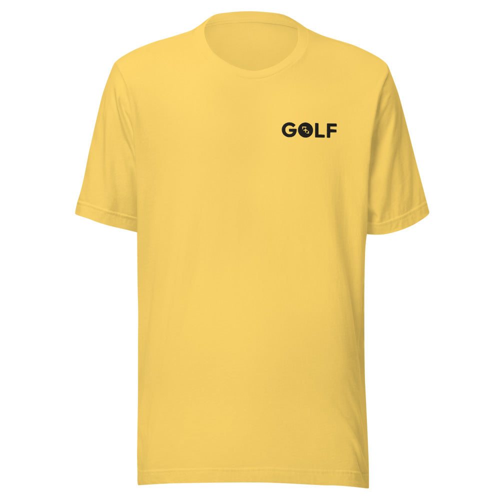 Camiseta Golf Club · diseño A · prenda amarilla, hilo negro