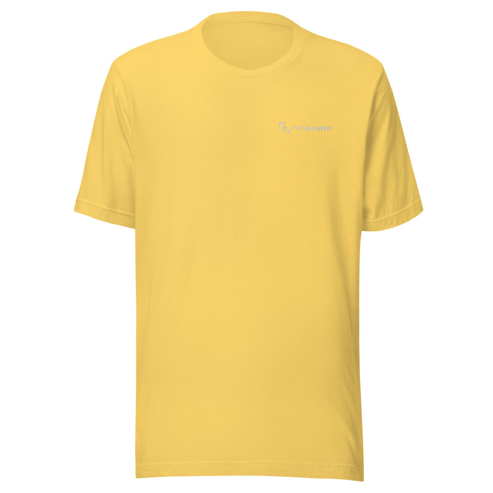 Camiseta Golf Club · diseño B · prenda amarilla, hilo blanco