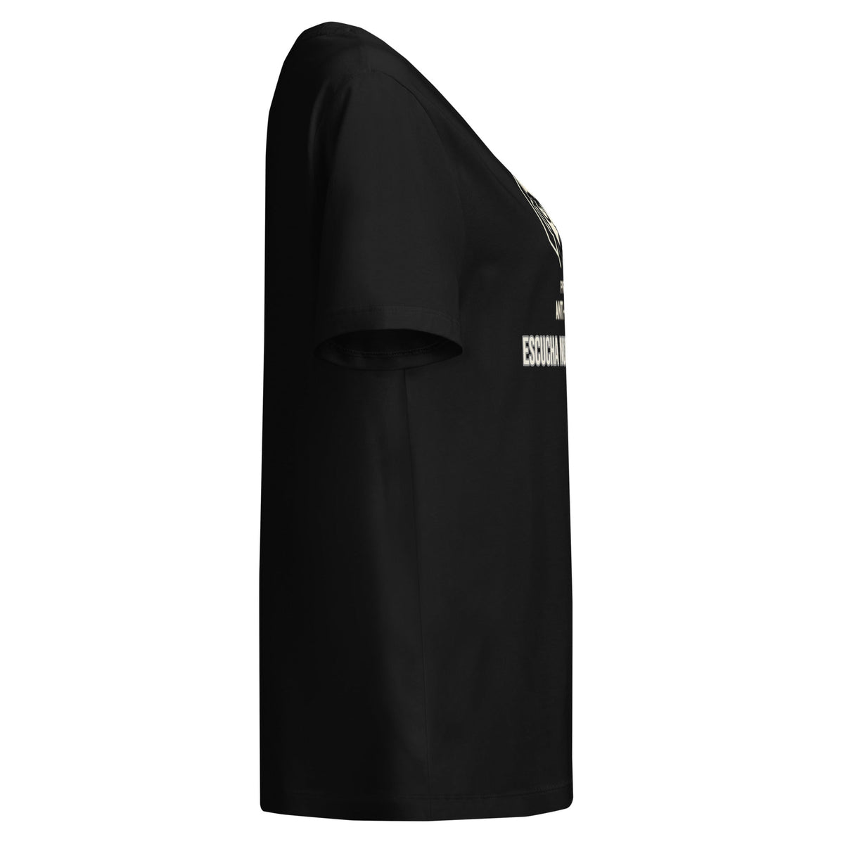Camiseta orgánica con cuello acanalado para mujer V Promo Carla de La Lá by AntiInfluenzer